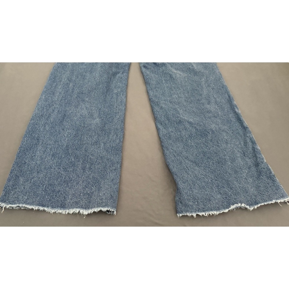 Ashley Mason Wide Leg Jeans Womens Sz 13/31 Lace Heart Pockets Raw Hem High Rise - Picture 11 of 14